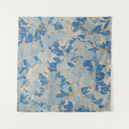 Tapete De Parede Folha Dourada azul