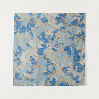 Tapete De Parede Folha Dourada azul