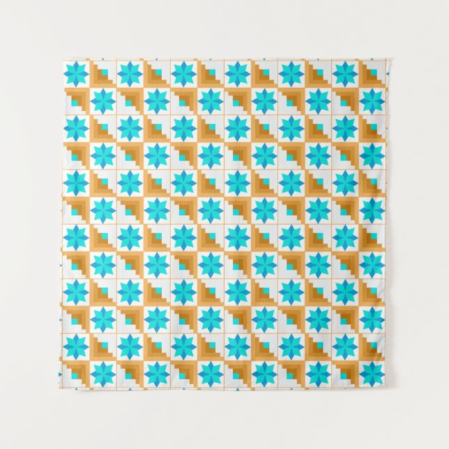 Tapete De Parede Folha geométrica multicolorido (Frente)