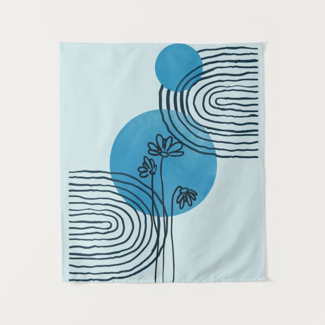 Tapete De Parede Folha tropical do meio século, contemporânea, abst (Frente)