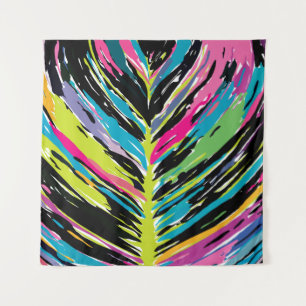 Tapete De Parede Folha tropical multicolorido de abstrato Vibrant