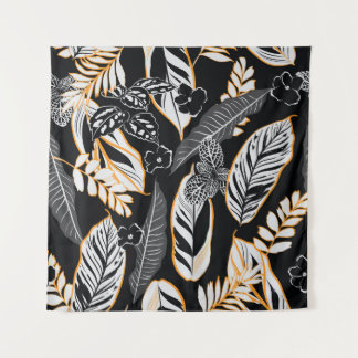 Tapete De Parede Folhagem Tropical: Padrão de Vintagem Escura