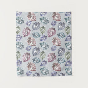 Tapete De Parede Folhas de abertura sobre fundo de cinza leve