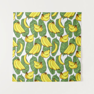 Tapete De Parede Folhas de Banana: Padrão de Fruta Tropical