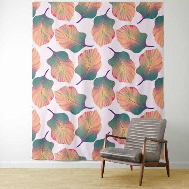 Tapete De Parede Folhas de Canna Tropicanna em Pastel (In Situ)