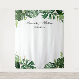 Tapete De Parede Folhas de Palmeira Tropical Casamento de Verão Fun