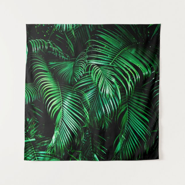 Tapete De Parede Folhas de palmeira verde (Frente)