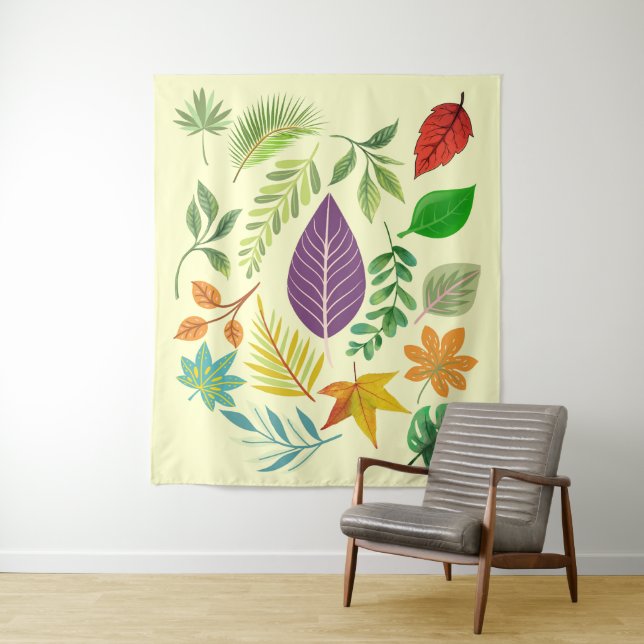 Tapete De Parede Folhas de queda russas com Folha Botânica Antica (In Situ)