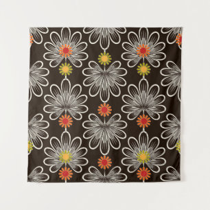 Tapete De Parede Folhas Estilizadas: Fundo Gráfico Floral