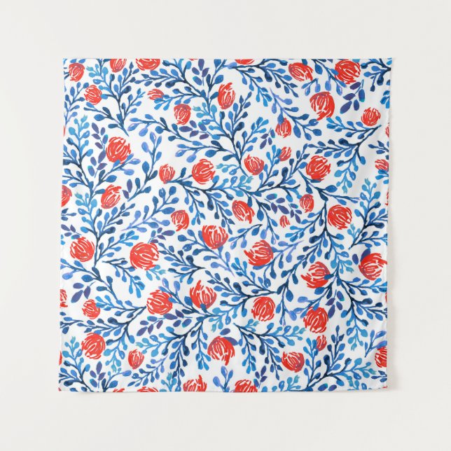 Tapete De Parede Folhas Florais: Padrão Natural Invisível (Frente)