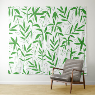 Tapete De Parede Folhas japonesas do bambu do verde do teste padrã