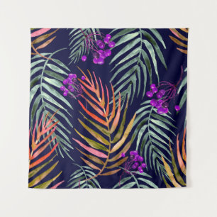 Tapete De Parede Folhas tropicais de aquarelas, abstrato splash.