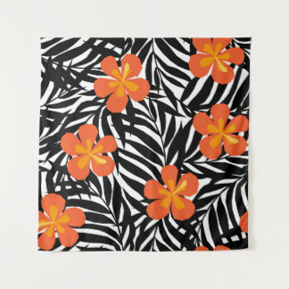 Tapete De Parede Folhas tropicais de palma, estilo vintage applique