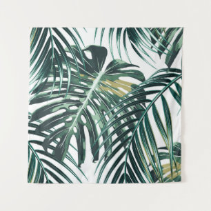 Tapete De Parede Folhas tropicais de palma, folhas de selva, flora