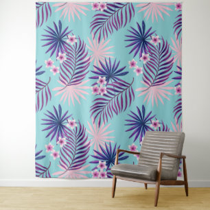 Tapete De Parede Folhas tropicais e flores 2