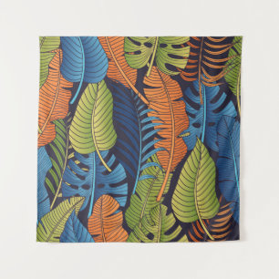 Tapete De Parede Folhas tropicais, padrão floral sem costura.