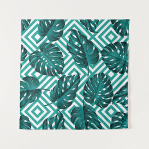 Tapete De Parede Folhas Tropicais: Padrão Invisível Floral.