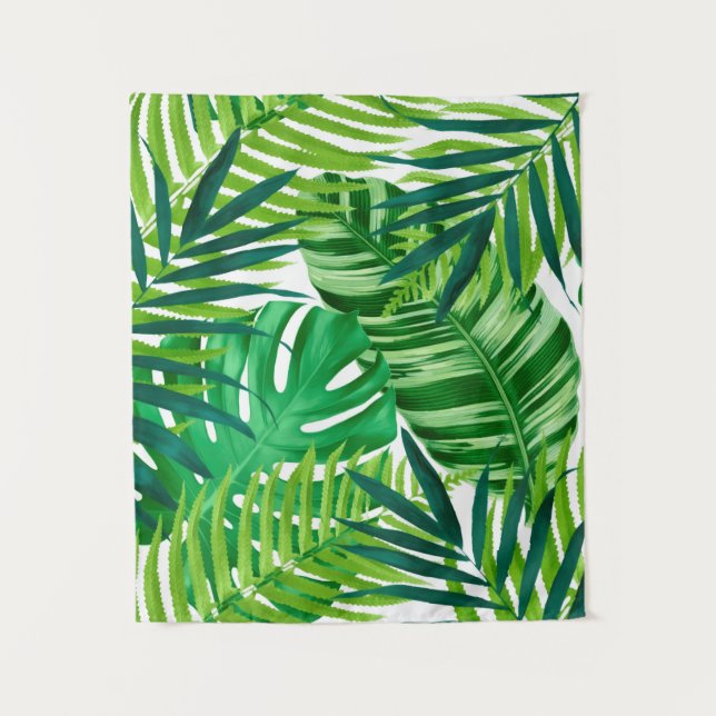 Tapete De Parede Folhas tropicais verdes (Frente)