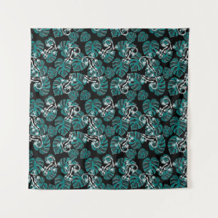 Tapete De Parede Folhas Verdes E Salamandras Sem Costura