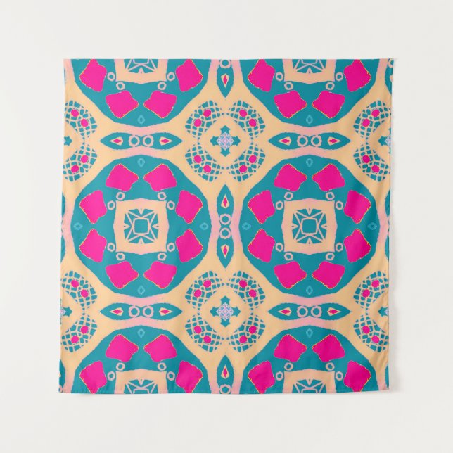 Tapete De Parede Folheto tradicional, peruana, padrão de azulejos (Frente)