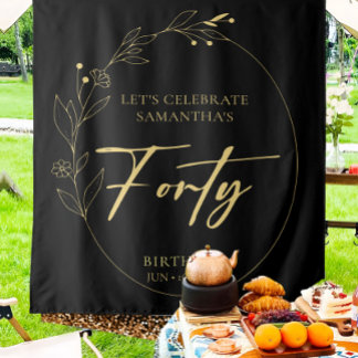 Tapete De Parede Foliage aniversário de 40 anos Party Backdrop Tape
