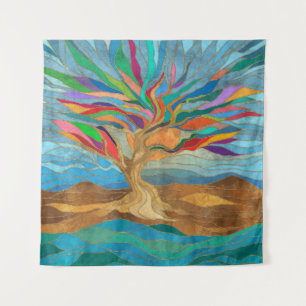 Tapete De Parede Foliage Fantasy Mosaic Tree