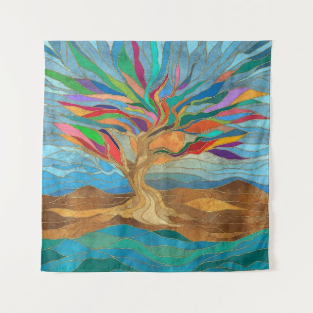 Tapete De Parede Foliage Fantasy Mosaic Tree (Frente)