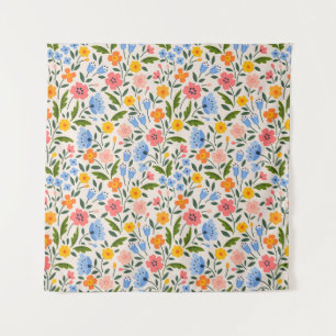Tapete De Parede Folk Floral: Pequenos Padrões Coloridos