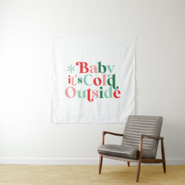 Tapete De Parede Fonte Retro Bebê Está Frio Lá Fora Natal