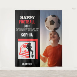 Tapete De Parede Football Birthday, Football Girl Player Backdrops