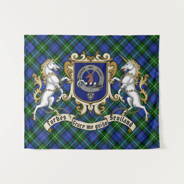 Tapete De Parede Forbes Crachá Clan & Unicorns w/Tartan (Frente (Horizontal))