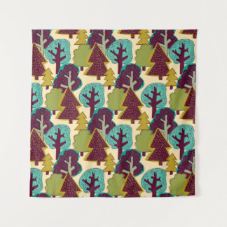 Tapete De Parede Forest color seamless pattern. Wild nature landsca