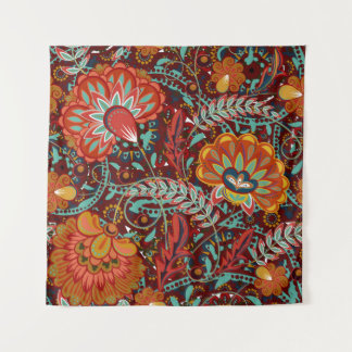 Tapete De Parede Formas florais densas de flores ornamentais de des