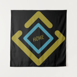 Tapete De Parede Formas Geométricas Douradas e Turquesas