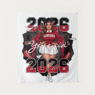Tapete De Parede Formatura do Ensino Médio Vermelho e Preto Latino