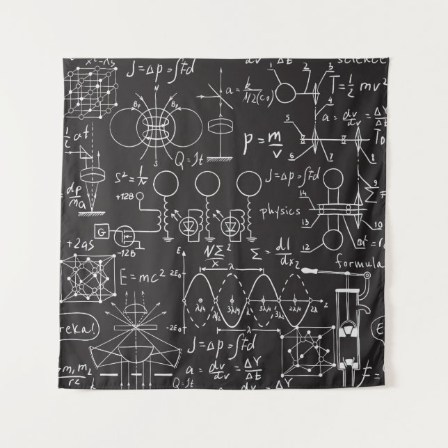 Tapete De Parede Fórmulas Científicas: Padrão de Cálculos do Quadro (Frente)