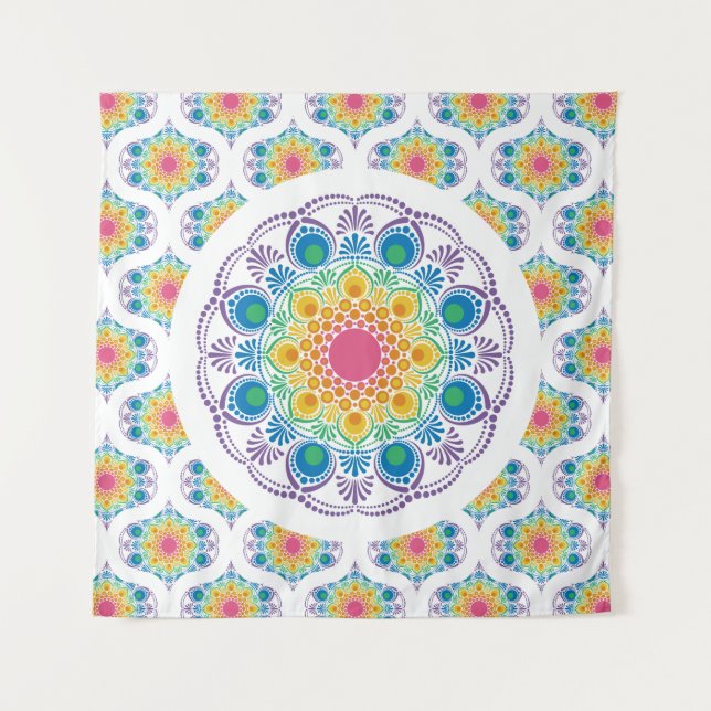 Tapete De Parede Forno Floral Máximo Arco Arco-Íris Montado Retro O (Frente)