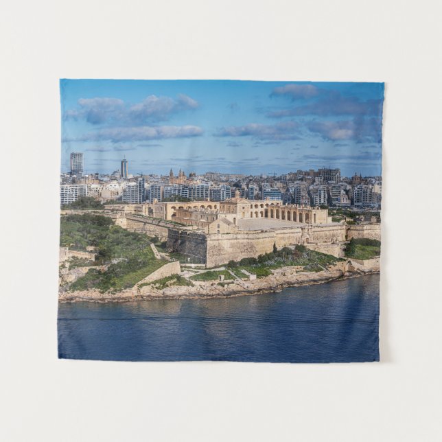 Tapete De Parede Fort Manoel e Sliema de La Valetta, Malta (Frente (Horizontal))