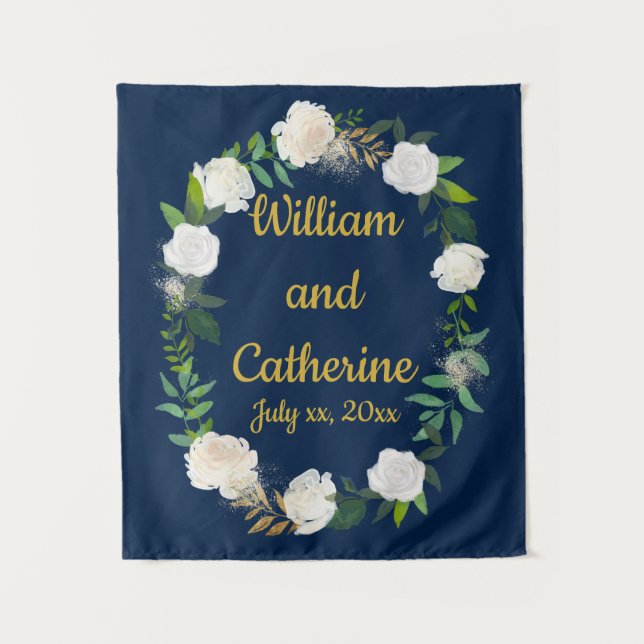 Tapete De Parede Foto Booth Decor, Casamento Greenerado (Frente)