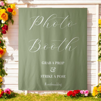 Tapete De Parede Foto Booth Wedding Sage Green