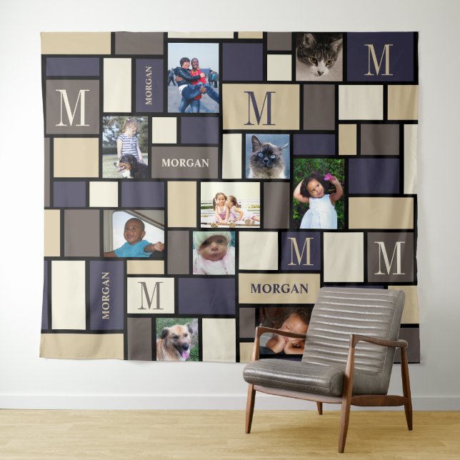 Tapete De Parede Foto chique calma litoral do monograma 10 do bloco (In Situ (Horizontal))