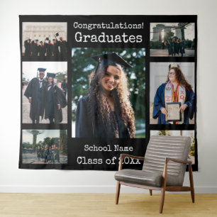 Tapete De Parede Foto Clássica de Parabéns aos Graduados em Preto