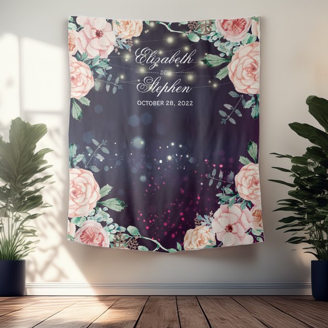 Tapete De Parede Foto de Casamento Booth Backdrop Floral Purple Spa (Criador carregado)