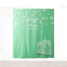 Foto de casamento Booth Backdrop Mason Jars Green 