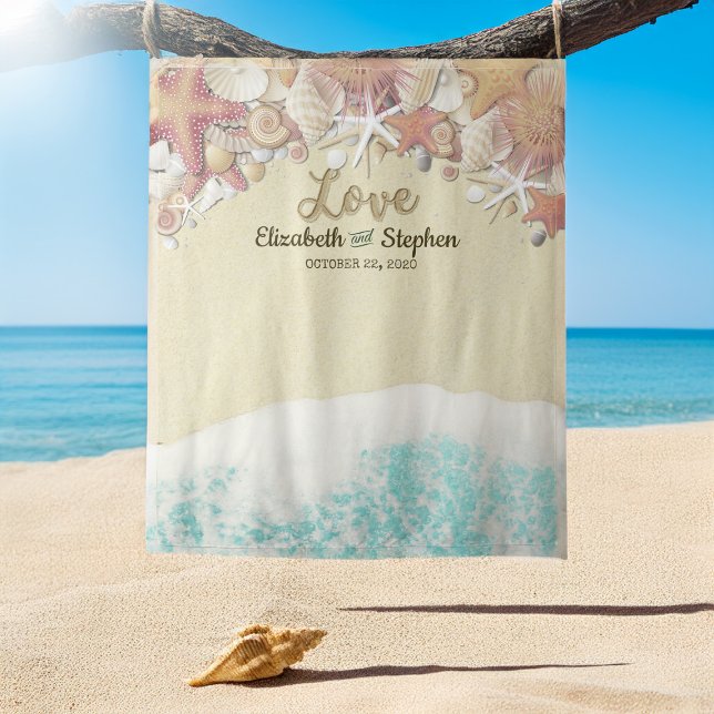 Tapete De Parede Foto de casamento Booth Backdrop Summer Beach Star (Criador carregado)