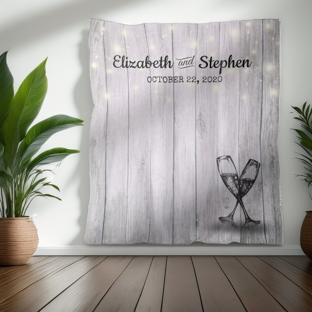 Tapete De Parede Foto de Casamento Booth Fundo Champanhe Vidro Made (Criador carregado)