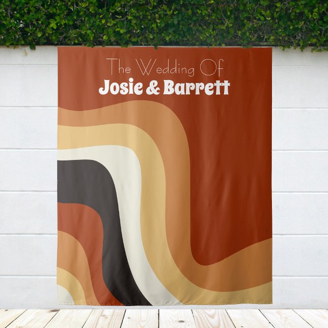 Tapete De Parede Foto de Casamento Funky Laranja Queimado dos anos  (Criador carregado)