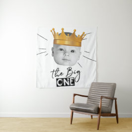 Tapete De Parede Foto de Primeiro Aniversário Preto e Branco Modern