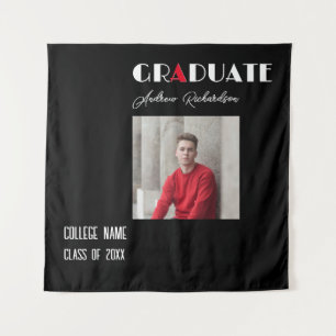 Tapete De Parede Foto do nome da graduação vermelha branca minimali
