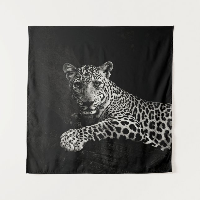 TAPETE DE PAREDE FOTO EM GREYSCALE DE LYY LEOPARD (Frente)